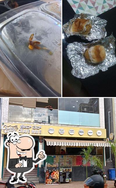 The photo of exterior and food at Crave Wave