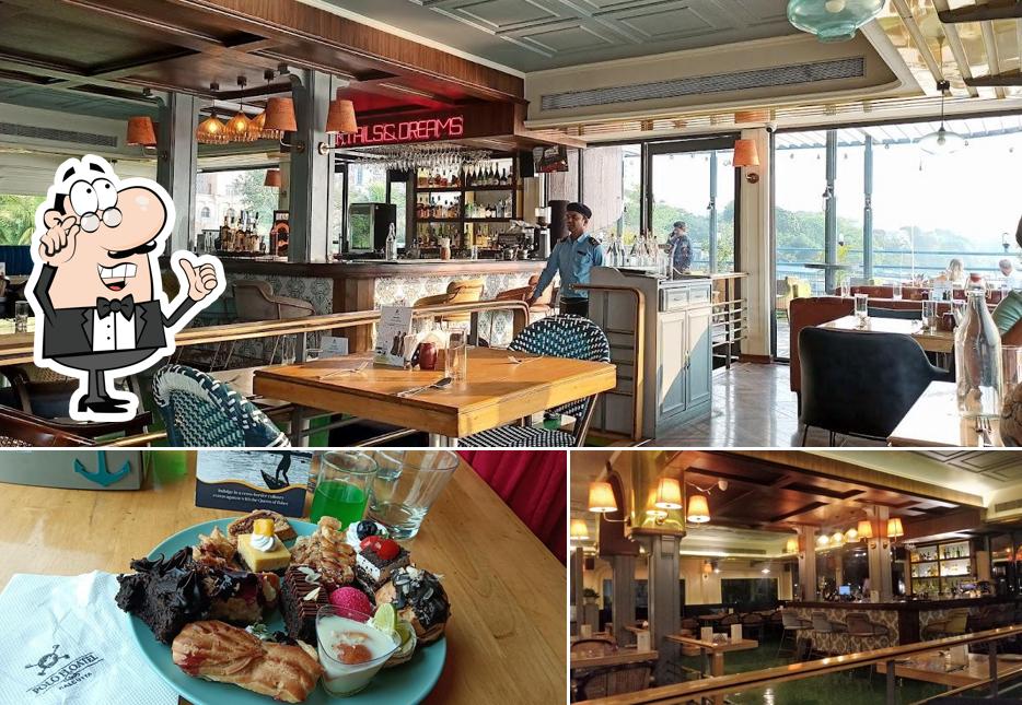 Take a seat at one of the tables at Bridge Bistro Bar