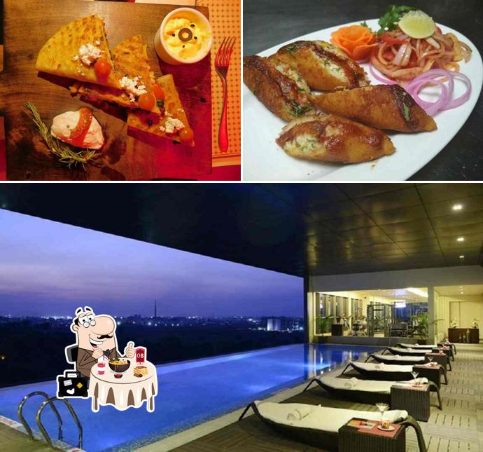 This is the picture displaying food and exterior at Horizon - Sayaji Hotel
