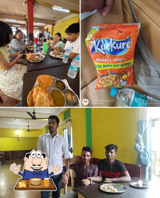 The picture of food and interior at New Biju Hotel