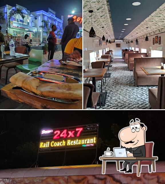 Take a seat at one of the tables at Rail Coach Restaurant