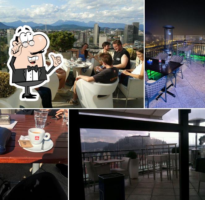 Gli interni di Caffe Nebotičnik