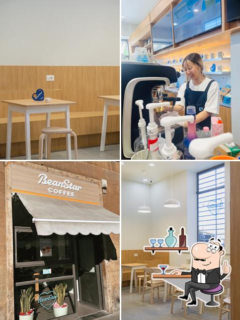 Installez-vous à l'une des tables de Beanstar coffee