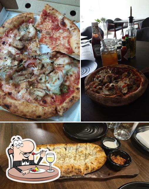 Meals at Woods & Brixx Pizza - Sourdough and Woodfired Pizza