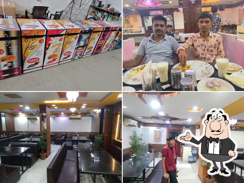 The interior of Hotel Purohit Pol Restaurant