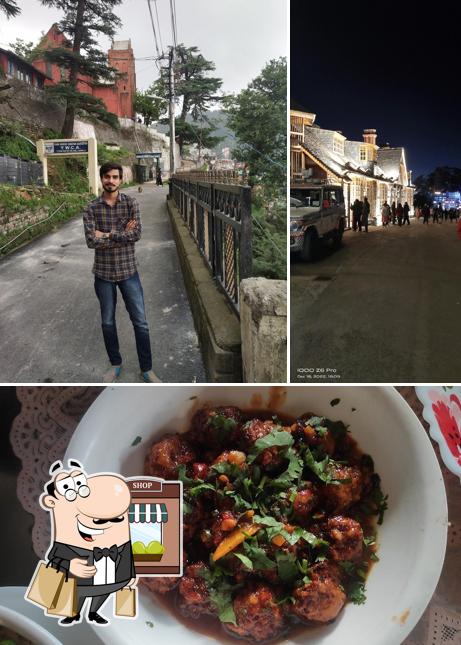 The restaurant's exterior and food