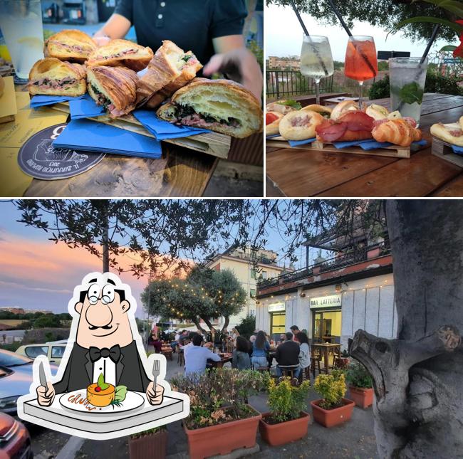 Tra le diverse cose da Bar Latteria si possono trovare la cibo e esterno