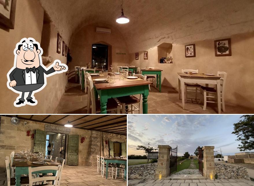 Questa è la immagine che mostra la interni e esterno di Donna Maria Trattoria