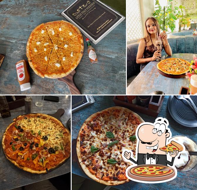 Pick various types of pizza