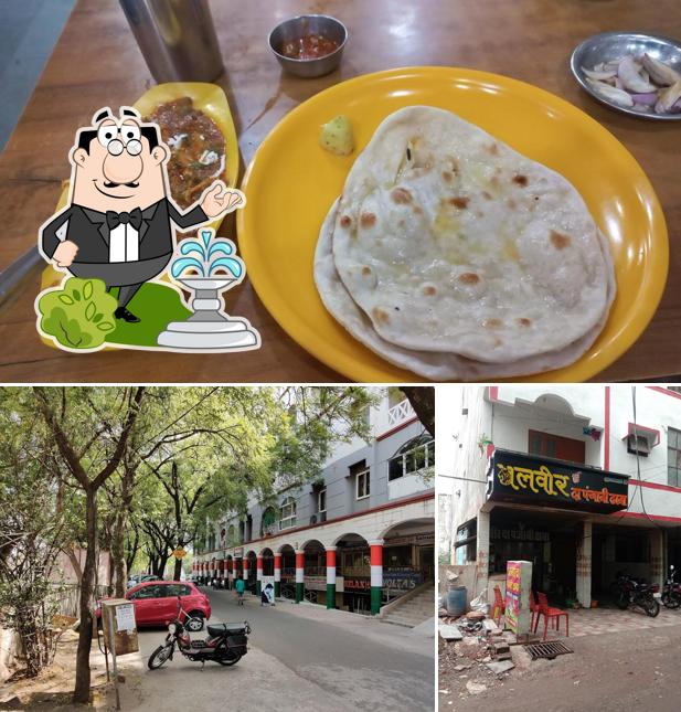 The image of Balveer Da Punjabi Dhabha’s exterior and food