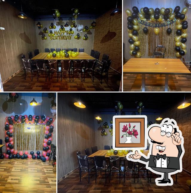 Take a seat at one of the tables at Cafe Unveil