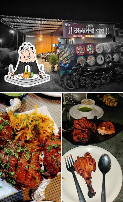 Among various things one can find food and exterior at Hotel Dakkhancha Wada