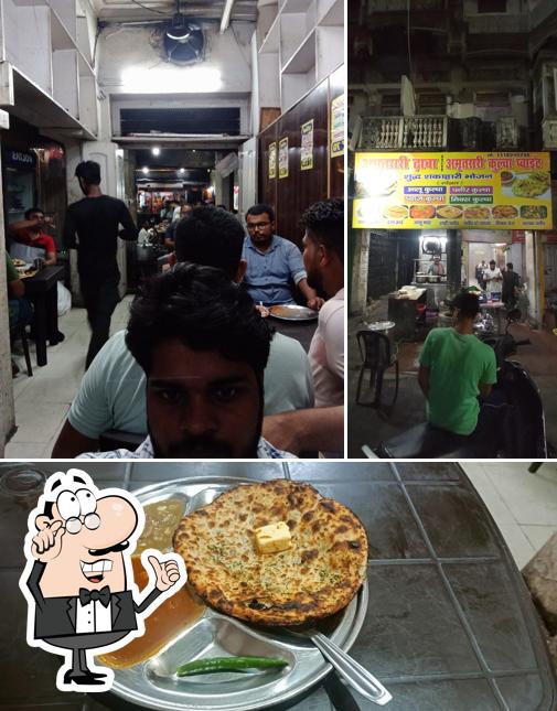 Take a look at the photo displaying interior and food at Amritsari Kulcha Point