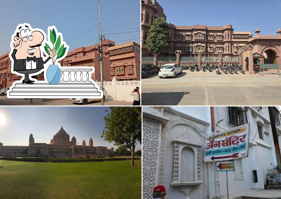 The exterior is an important feature of Hotel Sagar Bikaner