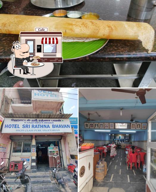 The restaurant's exterior and food