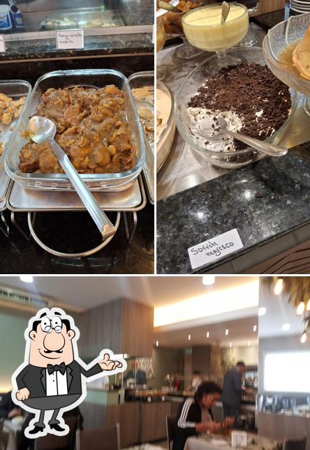 Sente em uma das mesas no Nutri Vida Restaurante