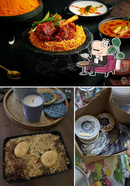 The restaurant's interior and food