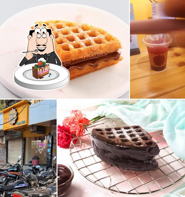 Chocolate cake at The Belgian Waffle Co