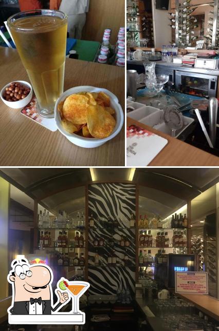 The photo of drink and interior at Zanzibar