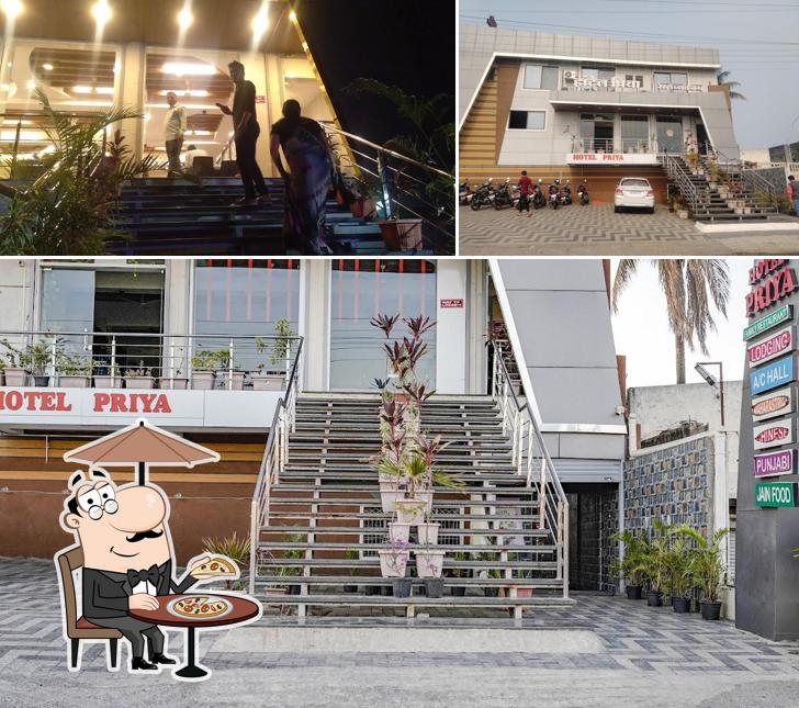 You can get some fresh air at the outside area of Hotel Priya Lodging