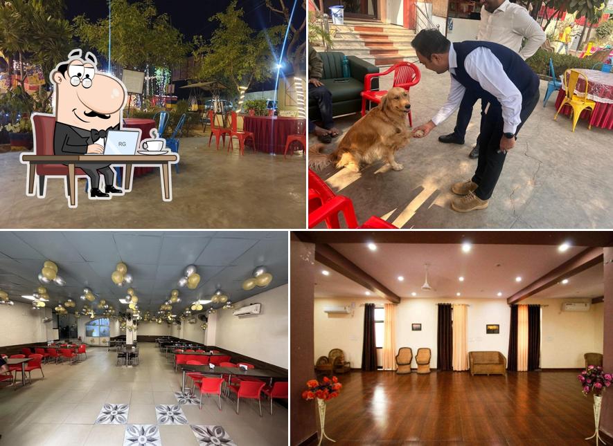 Take a seat at one of the tables at Foji Raj Dhaba