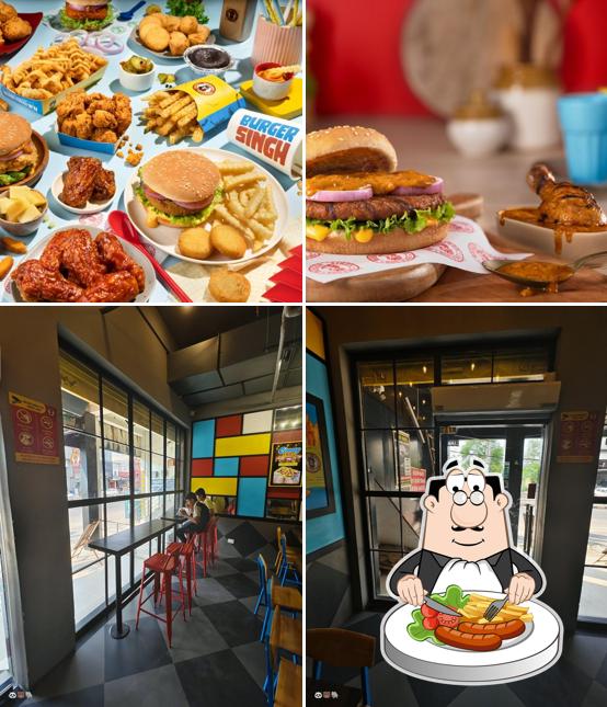 The image of Burger Singh’s food and interior