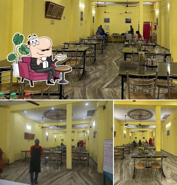 The interior of Siva Rathna High Class Vegetarian Restaurant