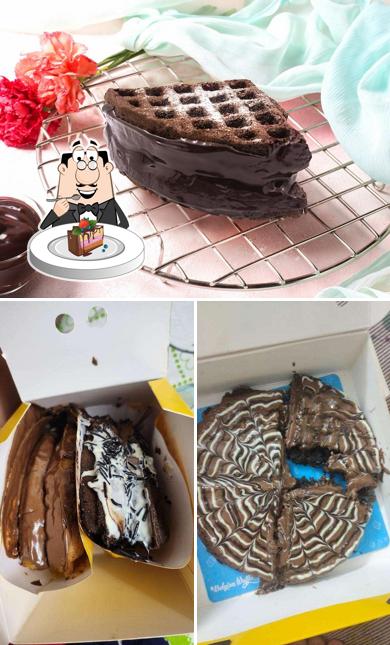 Chocolate cake at The Belgian Waffle Co