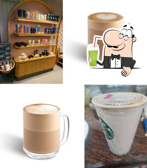 Enjoy a beverage at Starbucks