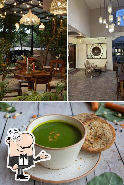 This is the photo depicting interior and beverage at Mitti Cafè - Organic. Fresh. Desi