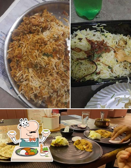 Take a look at the photo showing food and interior at KBC
