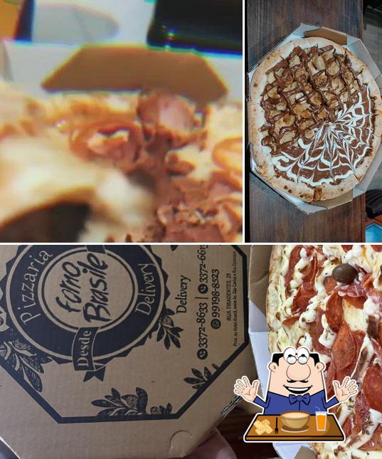 Comida em pizzaria forno brasile