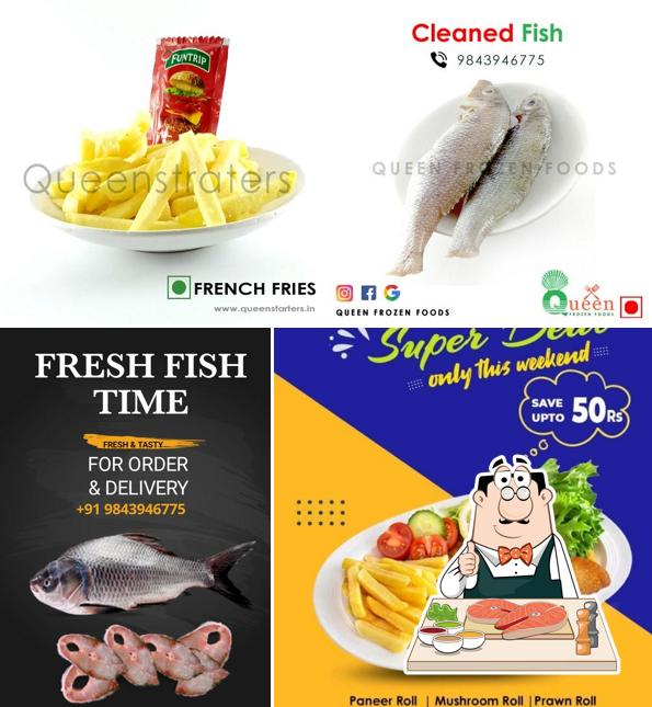 Fish and chips at Queen Starters