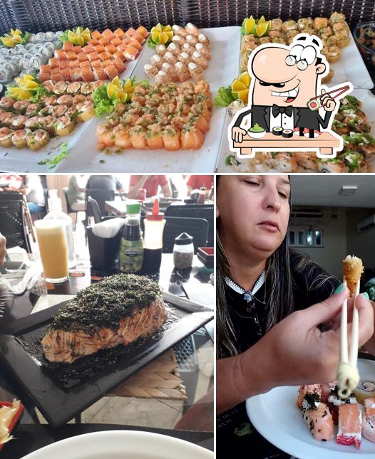 Rolos de sushi são oferecidos por Kobe Sushi Bar