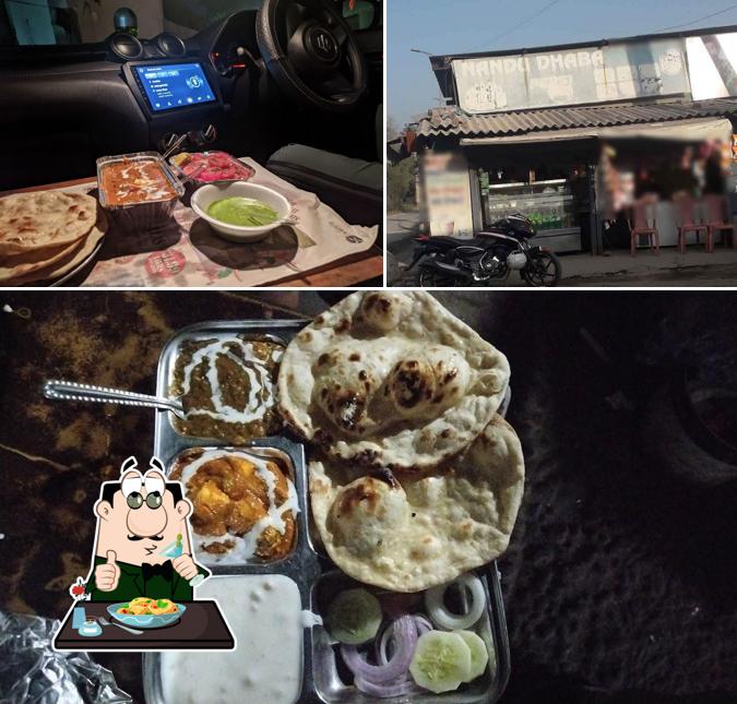 Among various things one can find food and exterior at Nandu Dhaba