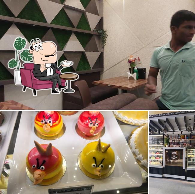 The restaurant's interior and food