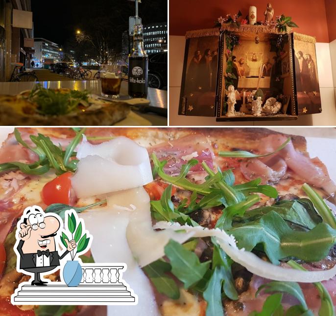 Questa è la immagine che raffigura la esterno e cibo di VITO Aeschen - Pizzeria