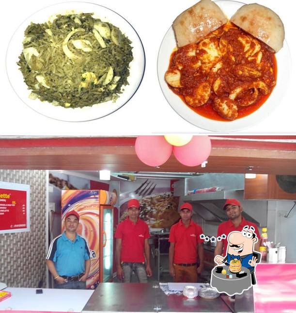 Among various things one can find food and interior at Raju Omelette