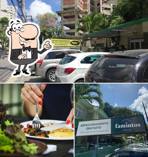 Esta é a imagem ilustrando exterior e comida no Restaurante Famintos