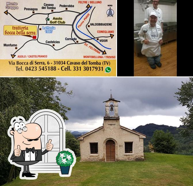 Puoi goderti l'aria fresca da seduto all'esterno di Trattoria Bocca della Serra