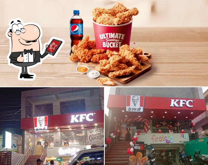 KFC is distinguished by exterior and beverage