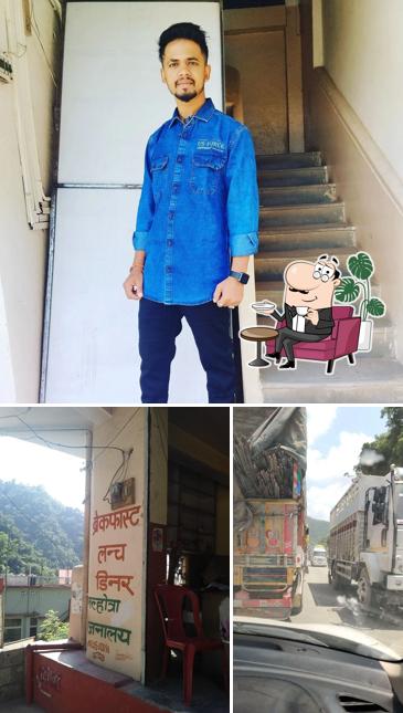 Take a seat at one of the tables at Bhimu Dhaba