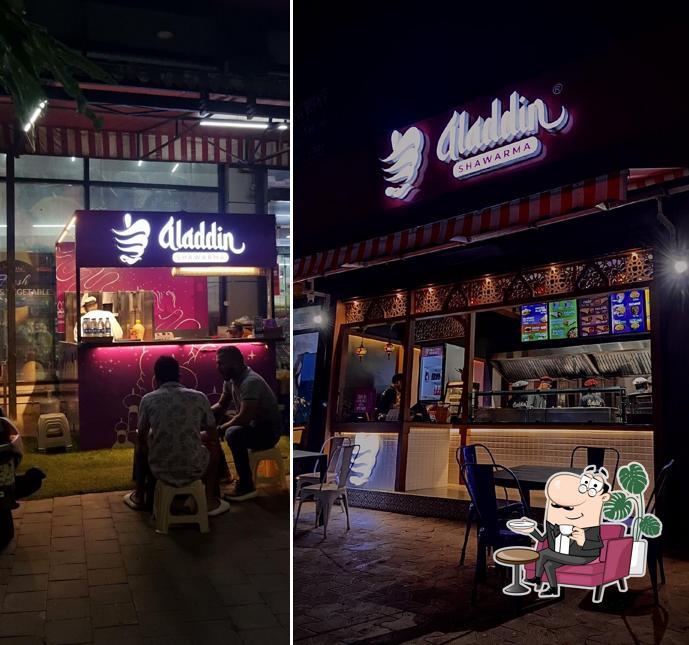 The interior of Aladdin shawarma