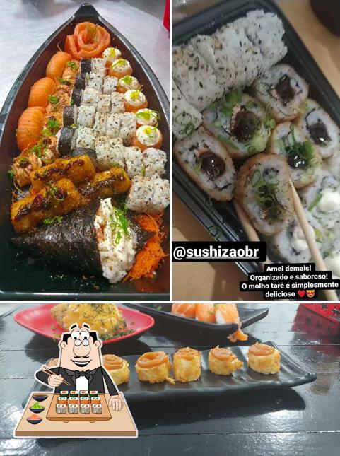 Rolos de sushi são servidos no Sushi em Maceió Restaurante Japonês Sushizão