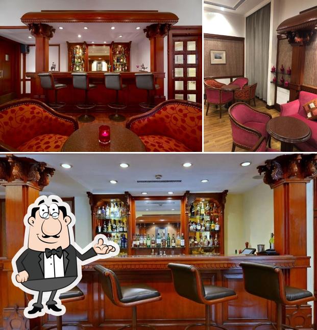 Take a seat at one of the tables at Prinsep Bar