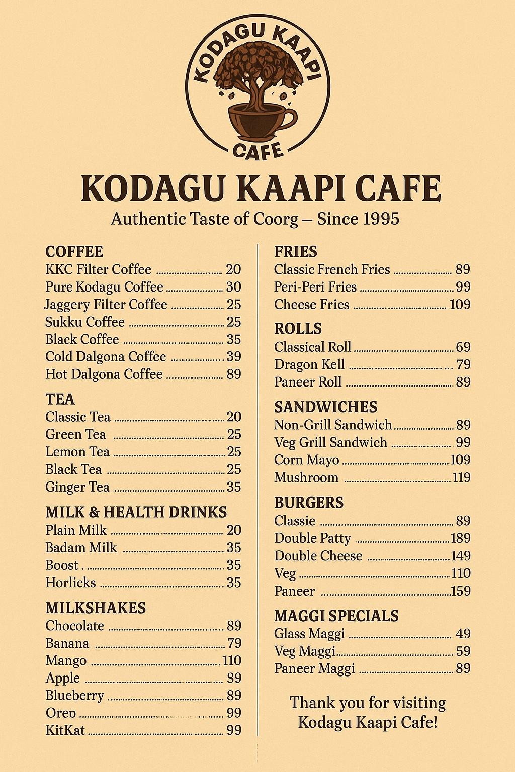 Kodagu Kaapi cafe
