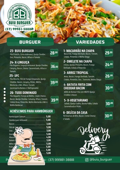 Platos en Buiu Burguer
