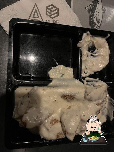 Food at A cube restaurant