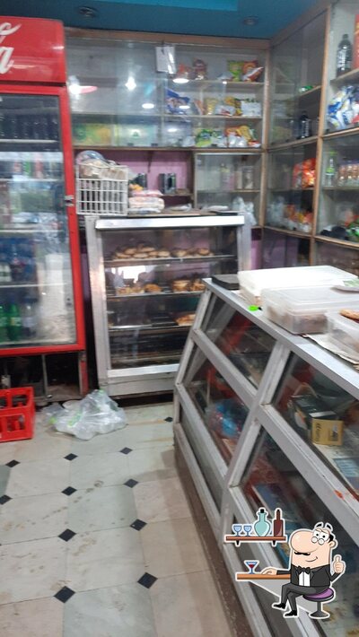 Take a seat at one of the tables at Meraj Bakery