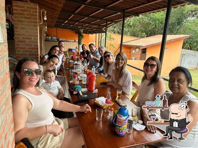 O interior do Pesqueiro e Restaurante Recanto da Paz